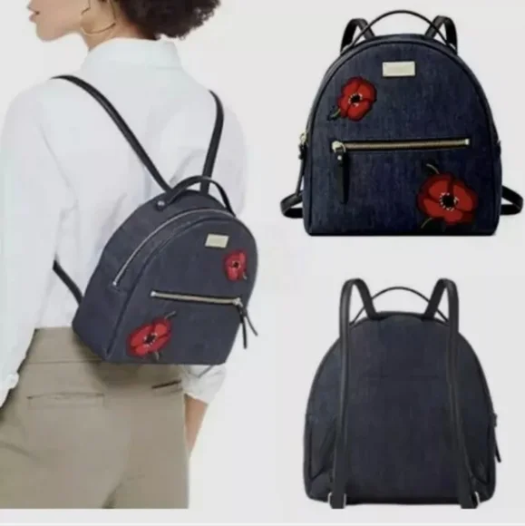 kate spade | Bags | Kate Spade Gray Denim Poppy Mini  display picture 2